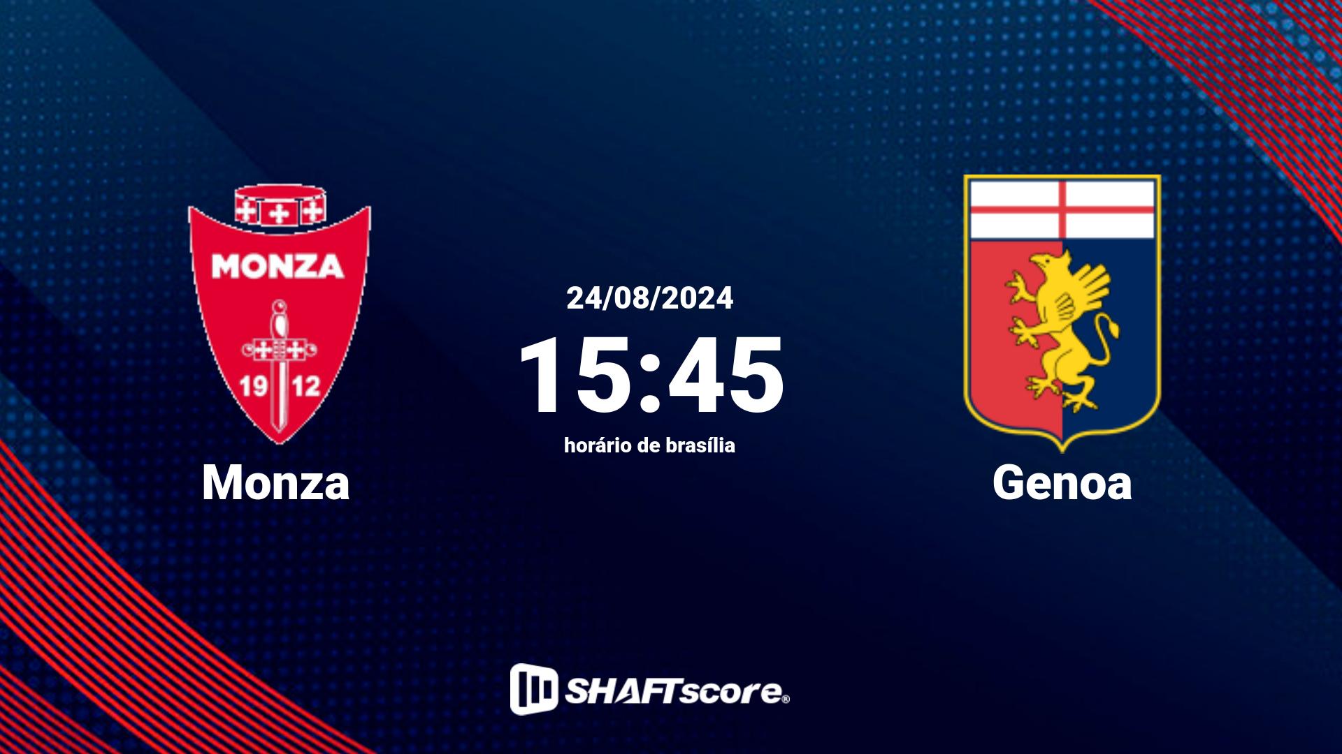 Estatísticas do jogo Monza vs Genoa 24.08 15:45