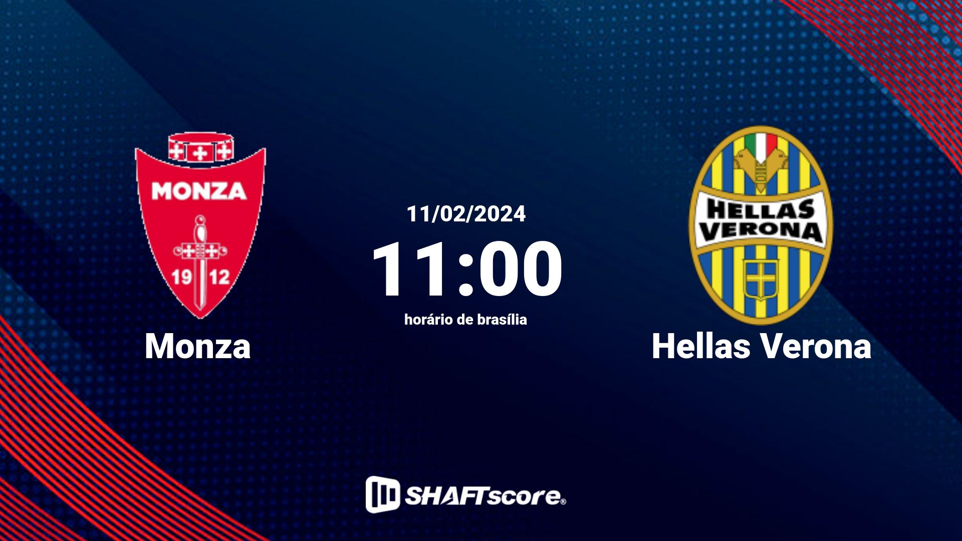 Estatísticas do jogo Monza vs Hellas Verona 11.02 11:00