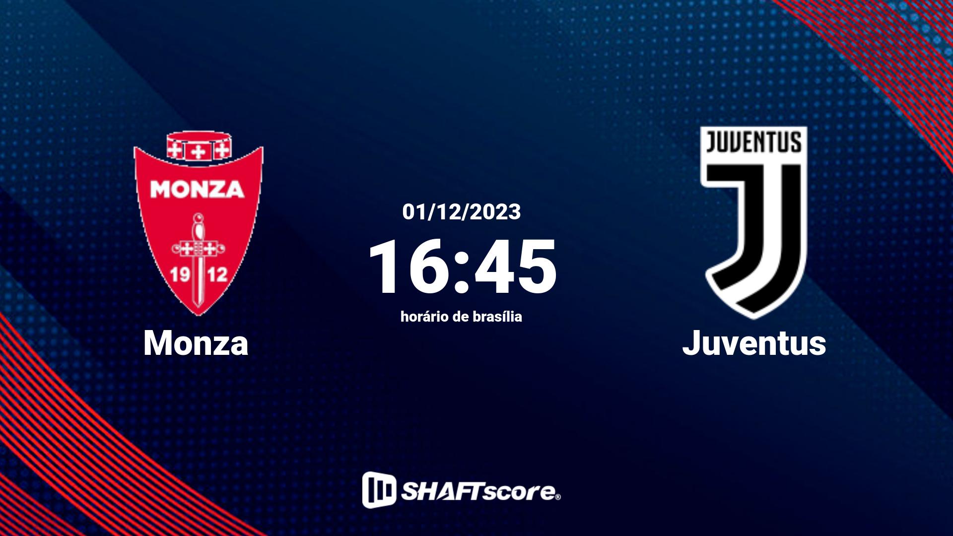 Estatísticas do jogo Monza vs Juventus 01.12 16:45