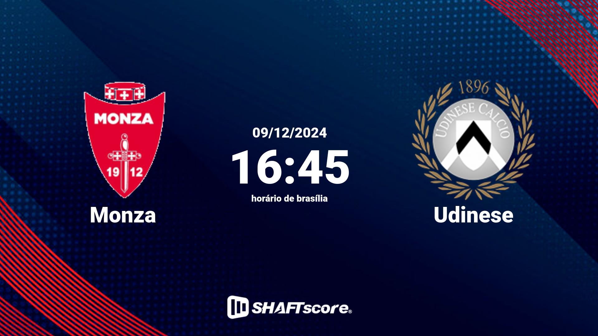 Estatísticas do jogo Monza vs Udinese 09.12 16:45