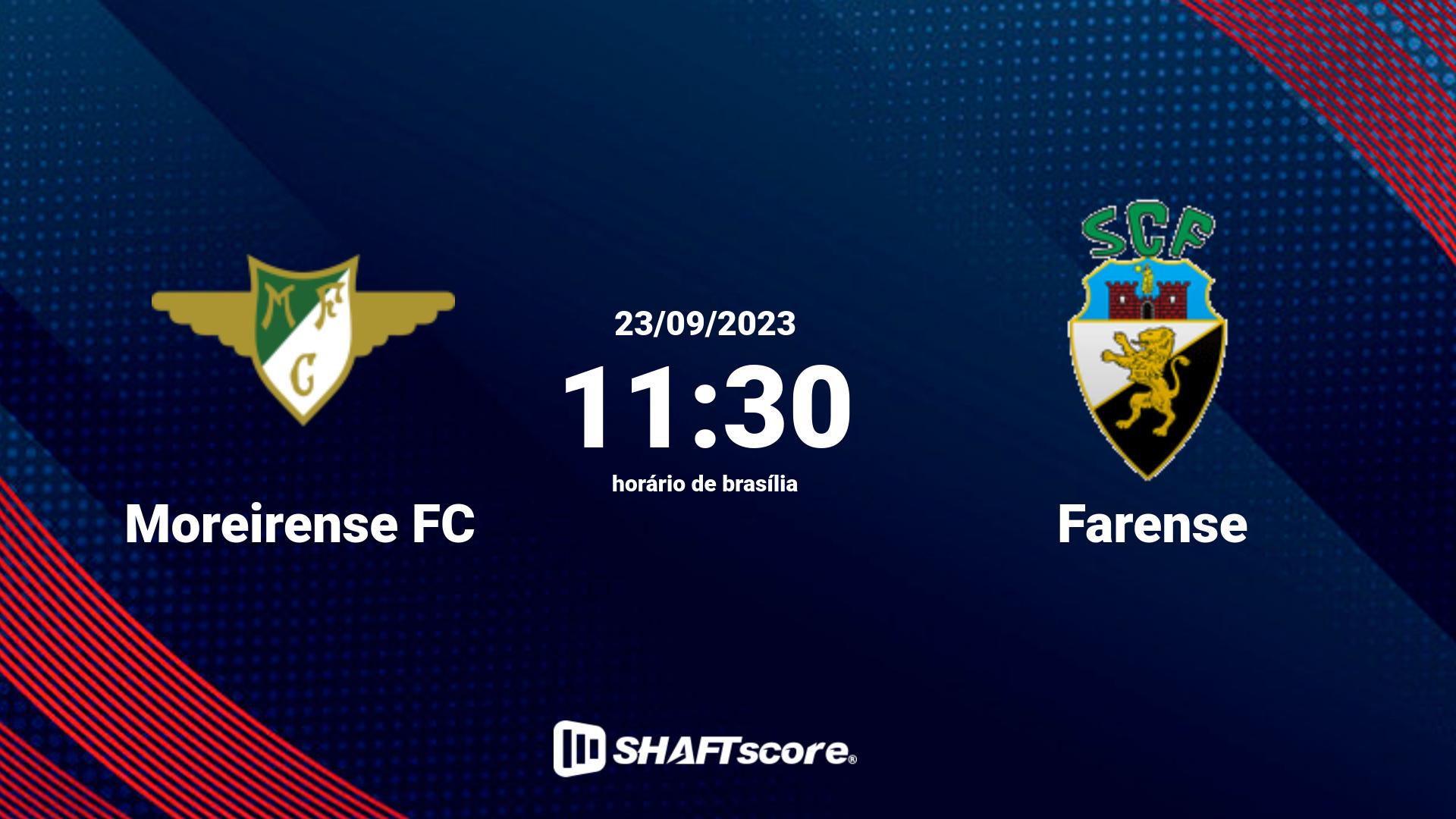 Estatísticas do jogo Moreirense FC vs Farense 23.09 11:30