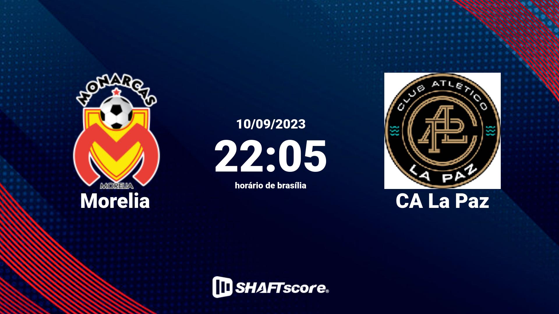 Estatísticas do jogo Morelia vs CA La Paz 10.09 22:05