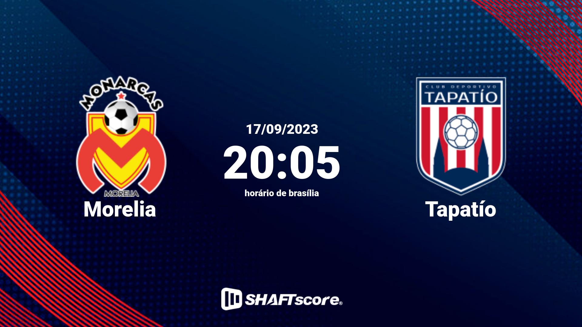 Estatísticas do jogo Morelia vs Tapatío 17.09 20:05