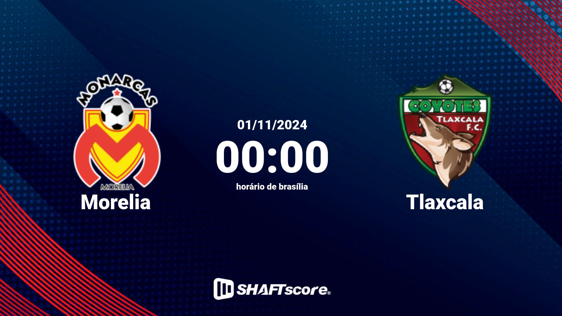 Estatísticas do jogo Morelia vs Tlaxcala 01.11 00:00