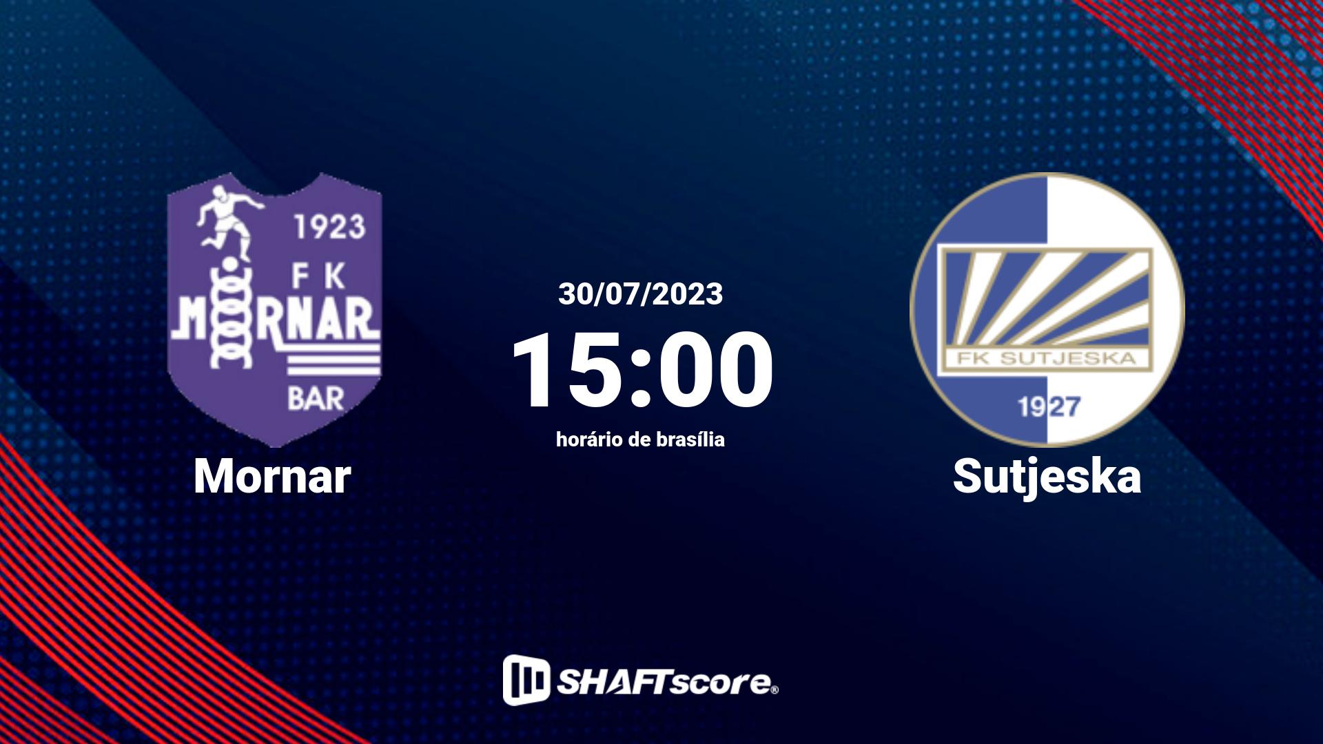 Estatísticas do jogo Mornar vs Sutjeska 30.07 15:00