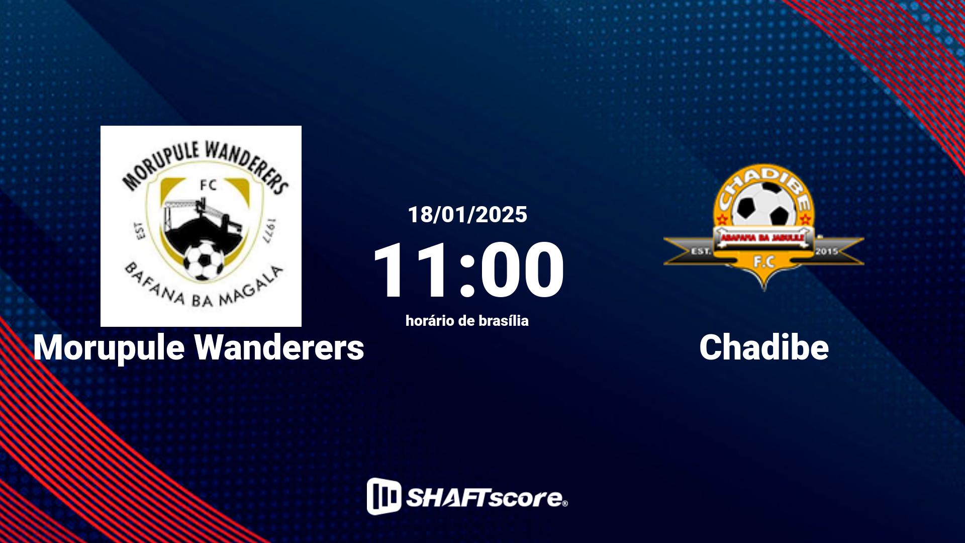 Estatísticas do jogo Morupule Wanderers vs Chadibe 18.01 11:00