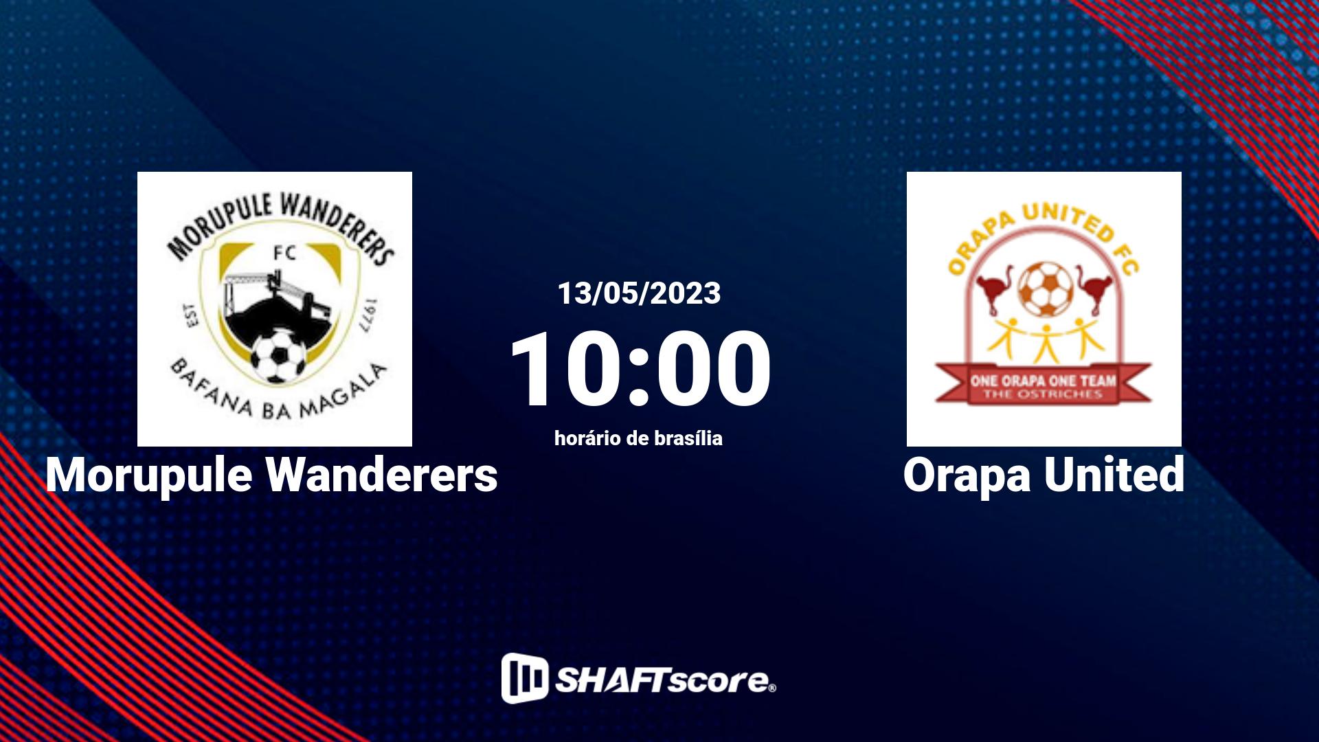 Estatísticas do jogo Morupule Wanderers vs Orapa United 13.05 10:00