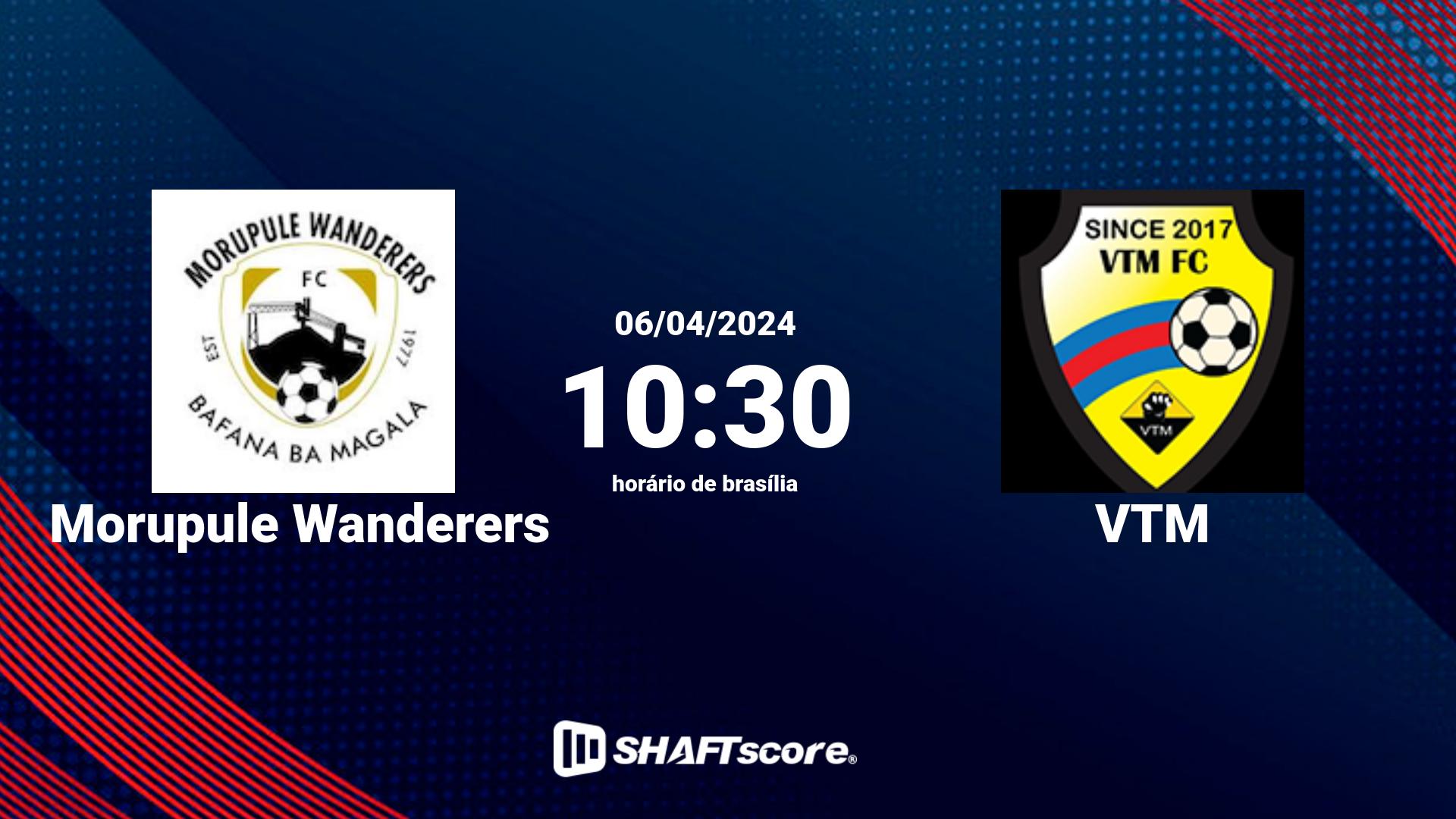 Estatísticas do jogo Morupule Wanderers vs VTM 06.04 10:30