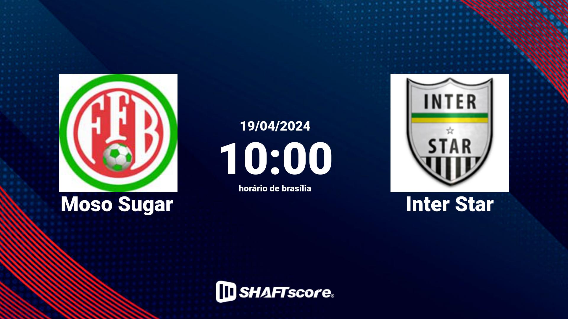 Estatísticas do jogo Moso Sugar vs Inter Star 19.04 10:00