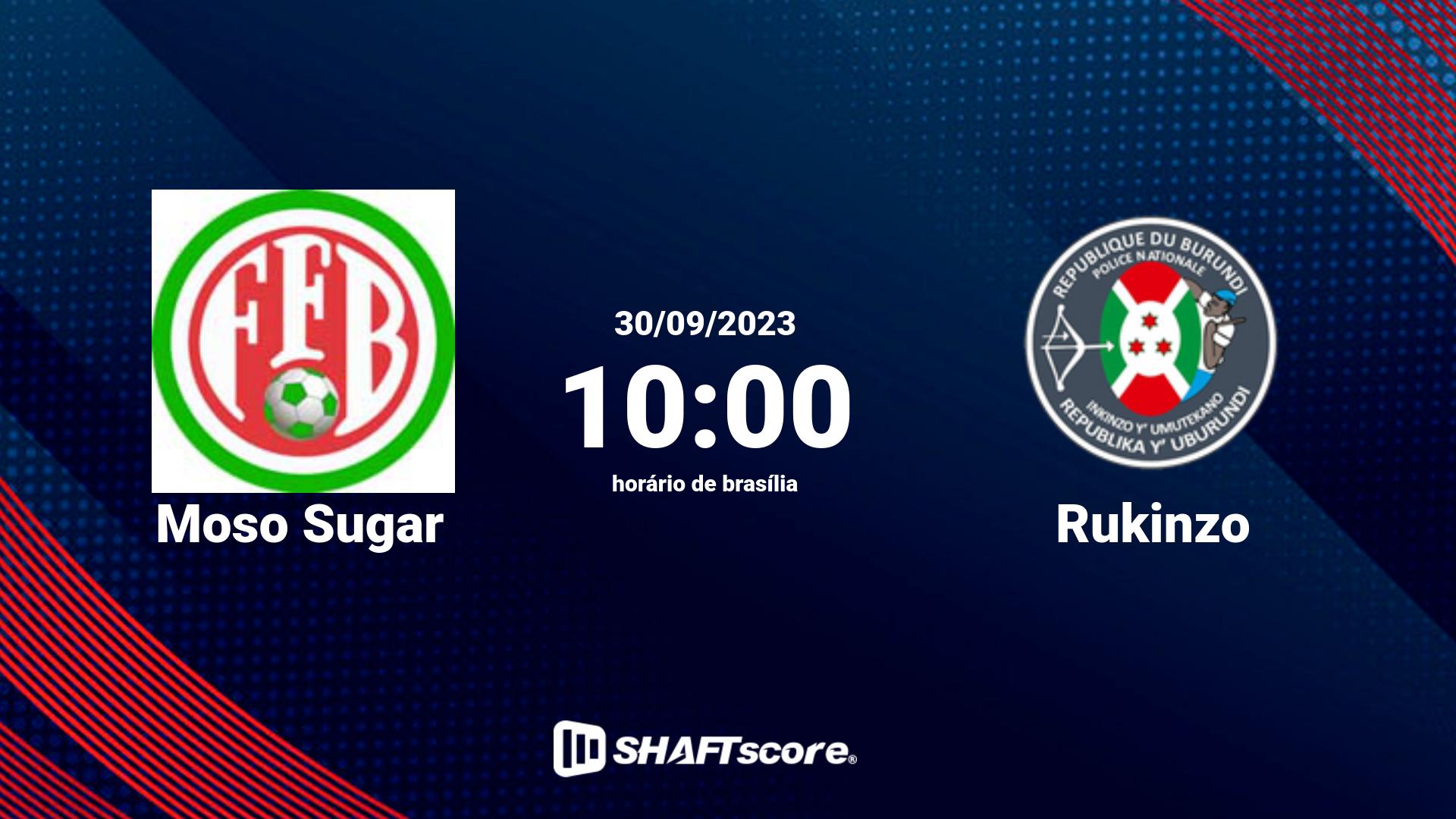 Estatísticas do jogo Moso Sugar vs Rukinzo 30.09 10:00