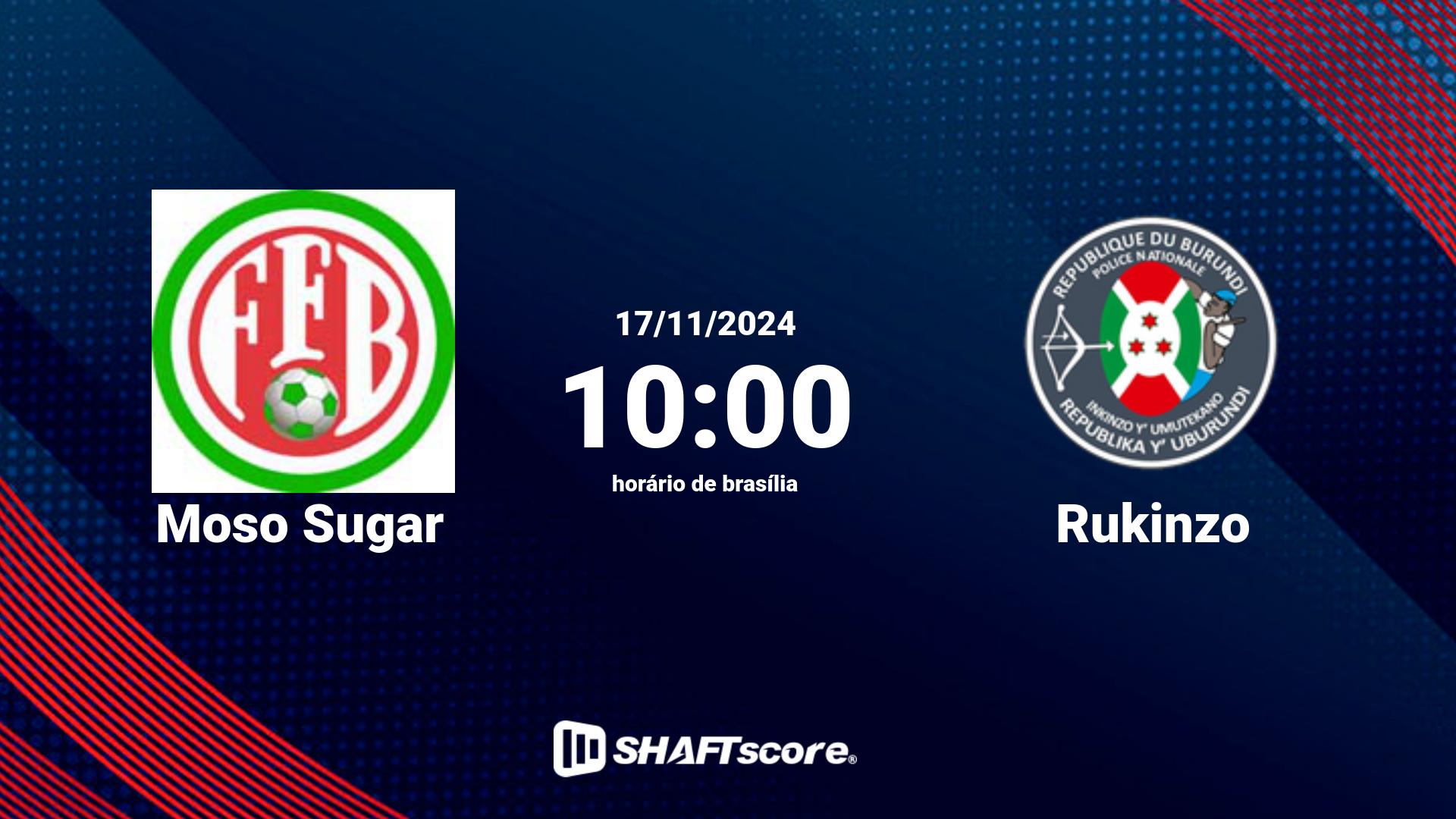 Estatísticas do jogo Moso Sugar vs Rukinzo 17.11 10:00