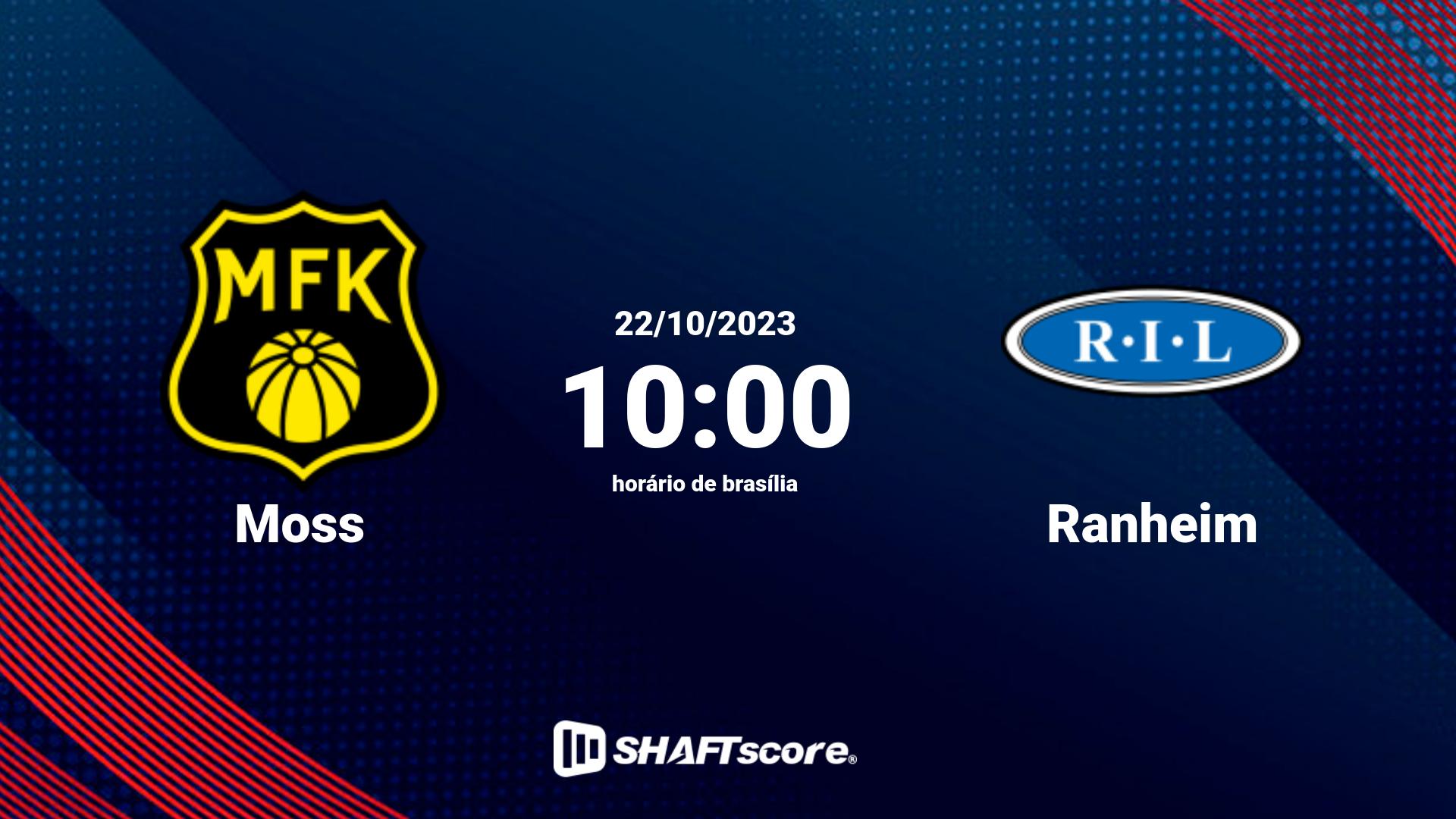 Estatísticas do jogo Moss vs Ranheim 22.10 10:00