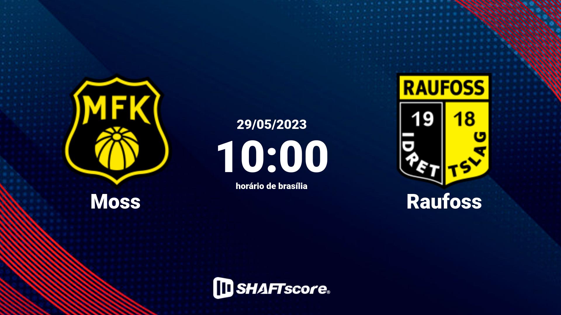 Estatísticas do jogo Moss vs Raufoss 29.05 10:00