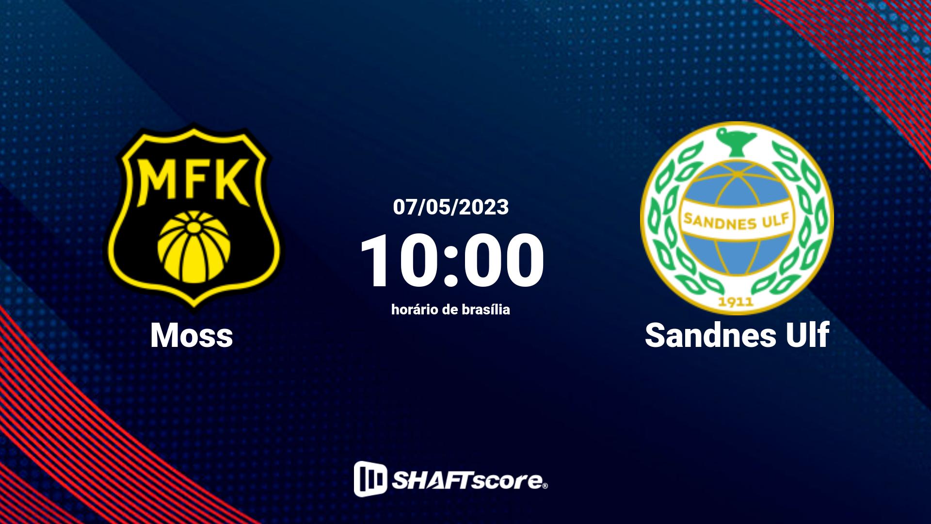 Estatísticas do jogo Moss vs Sandnes Ulf 07.05 10:00