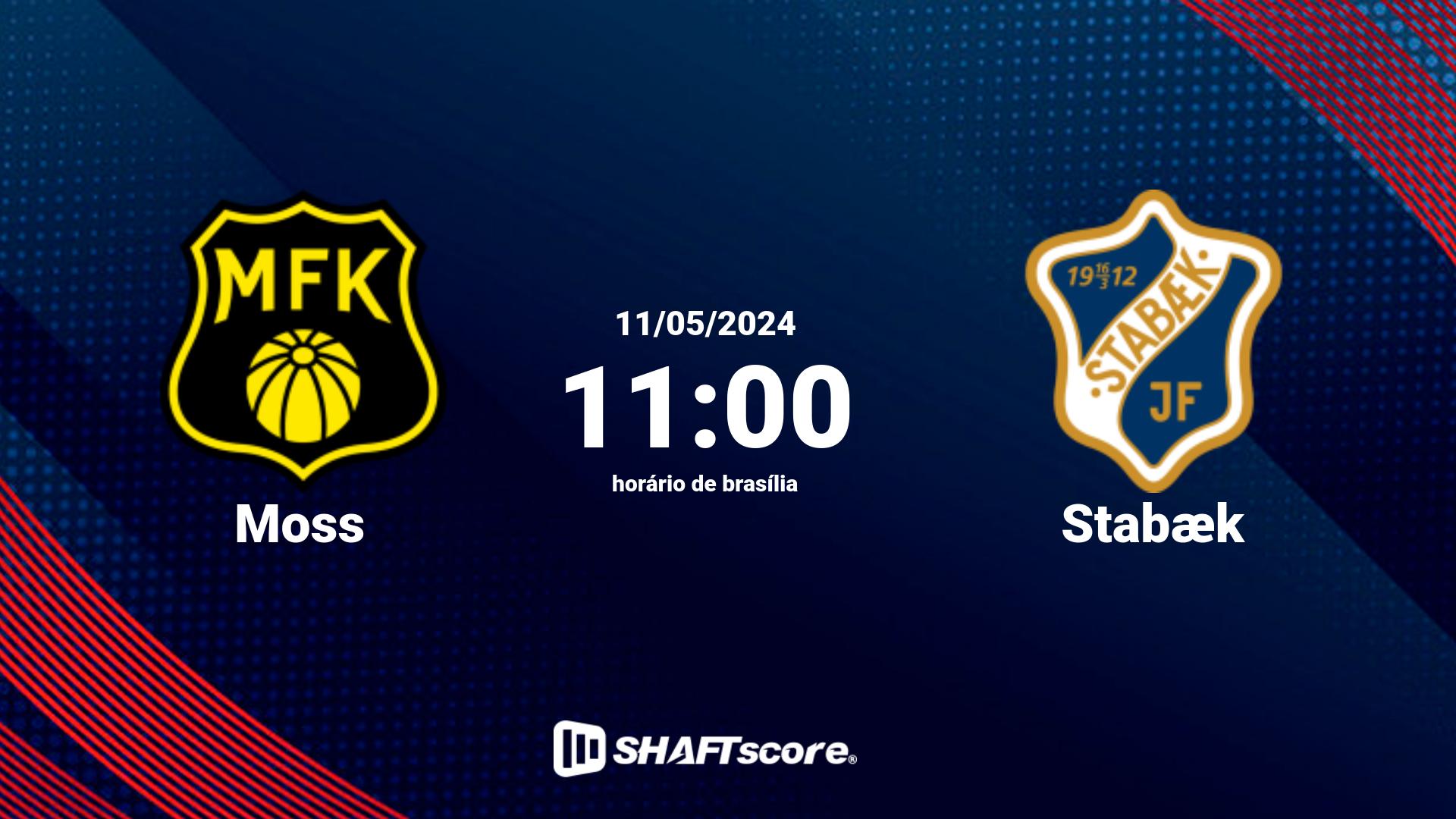 Estatísticas do jogo Moss vs Stabæk 11.05 11:00