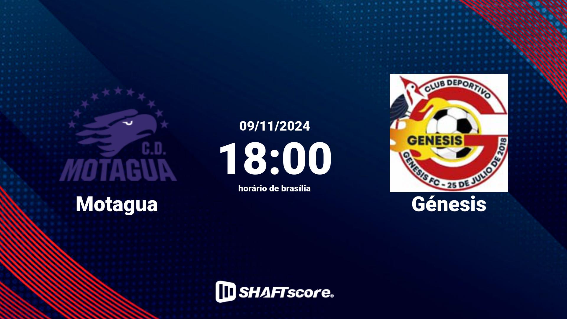 Estatísticas do jogo Motagua vs Génesis 09.11 18:00