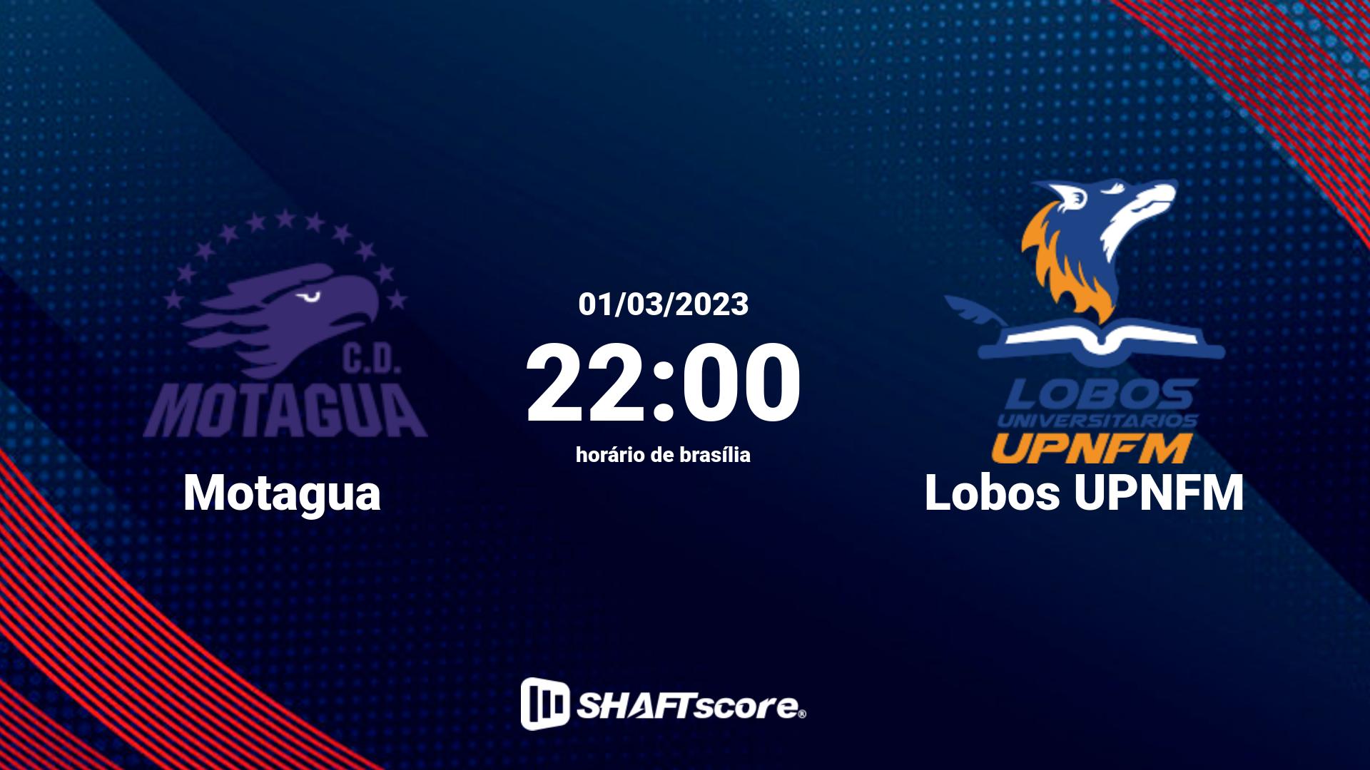 Estatísticas do jogo Motagua vs Lobos UPNFM 01.03 22:00