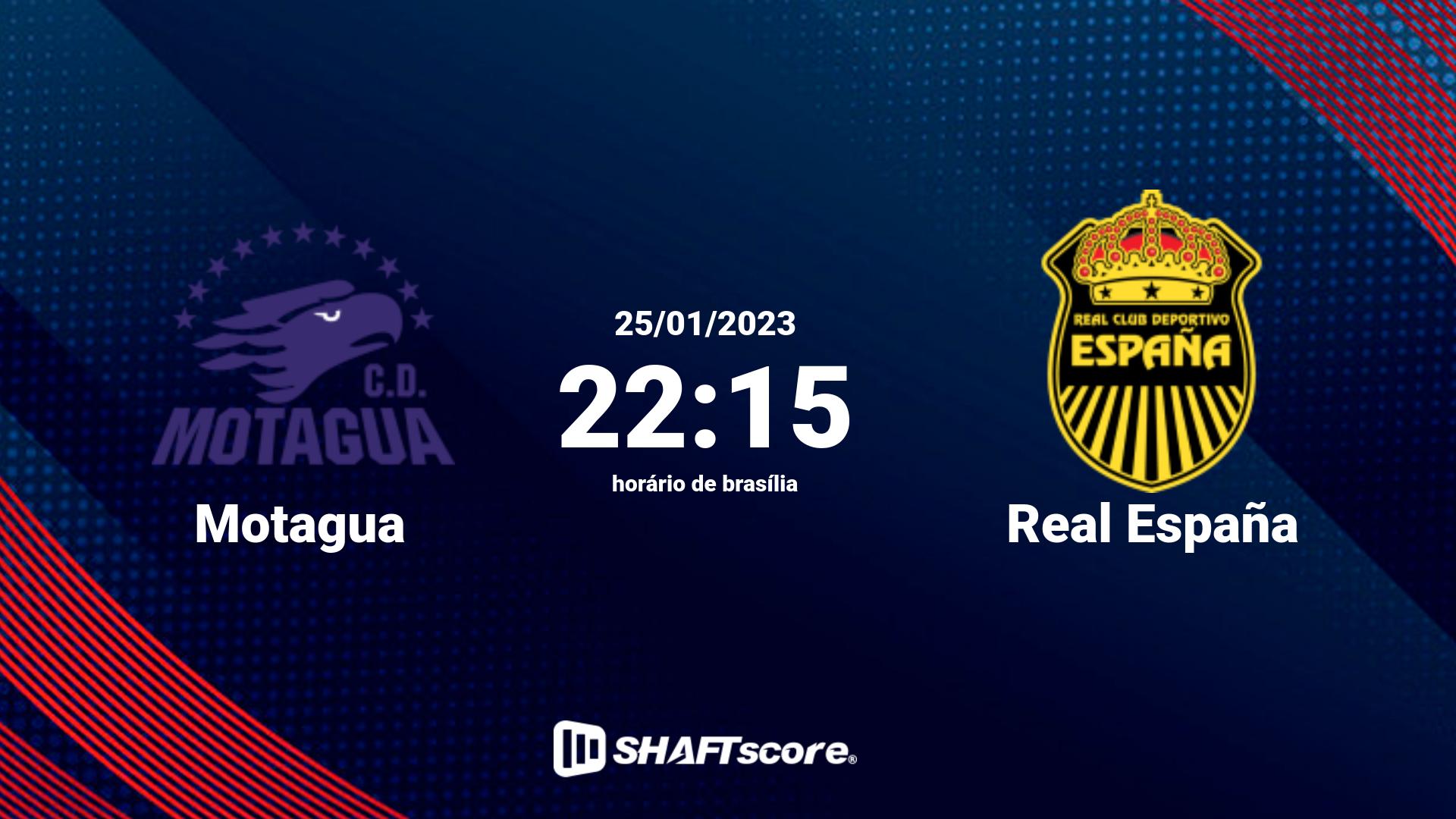 Estatísticas do jogo Motagua vs Real España 25.01 22:15