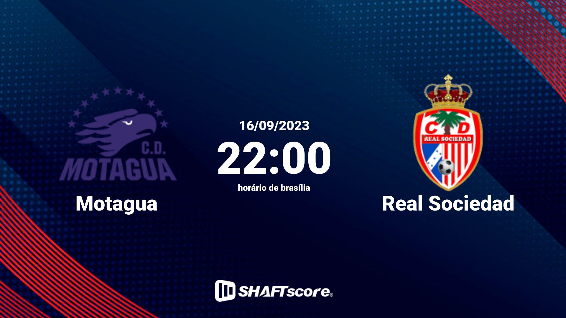 Estatísticas do jogo Motagua vs Real Sociedad 16.09 22:00