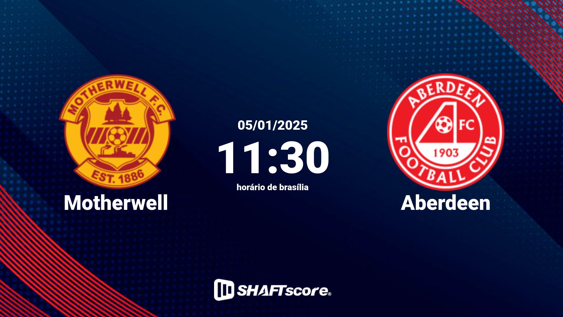 Estatísticas do jogo Motherwell vs Aberdeen 05.01 11:30