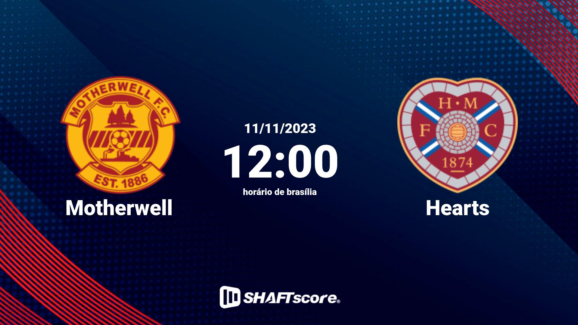 Estatísticas do jogo Motherwell vs Hearts 11.11 12:00