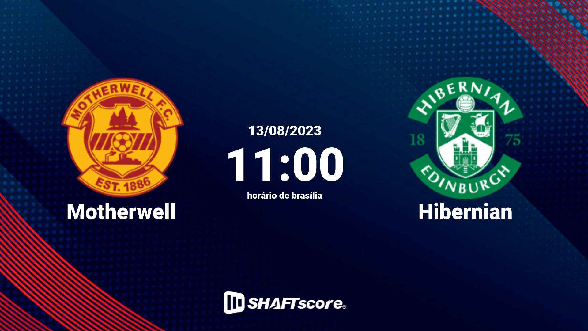 Estatísticas do jogo Motherwell vs Hibernian 13.08 11:00