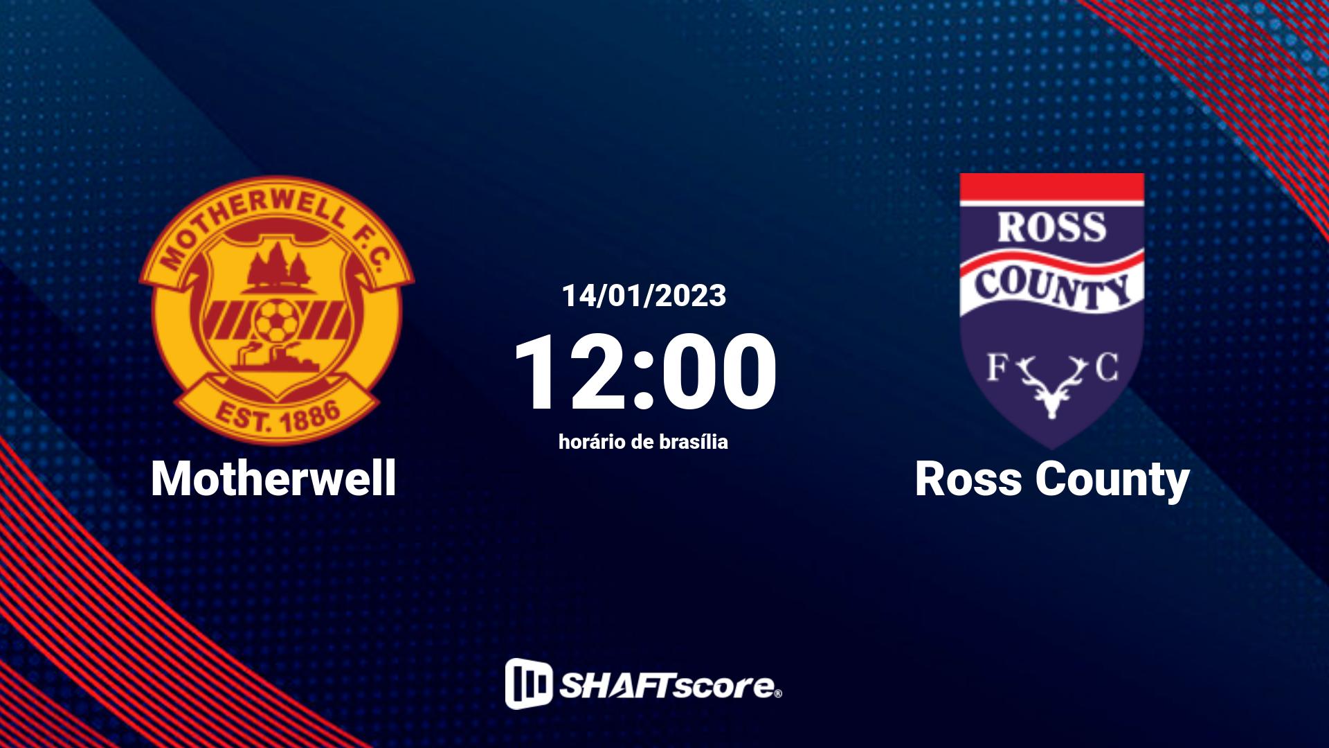 Estatísticas do jogo Motherwell vs Ross County 14.01 12:00