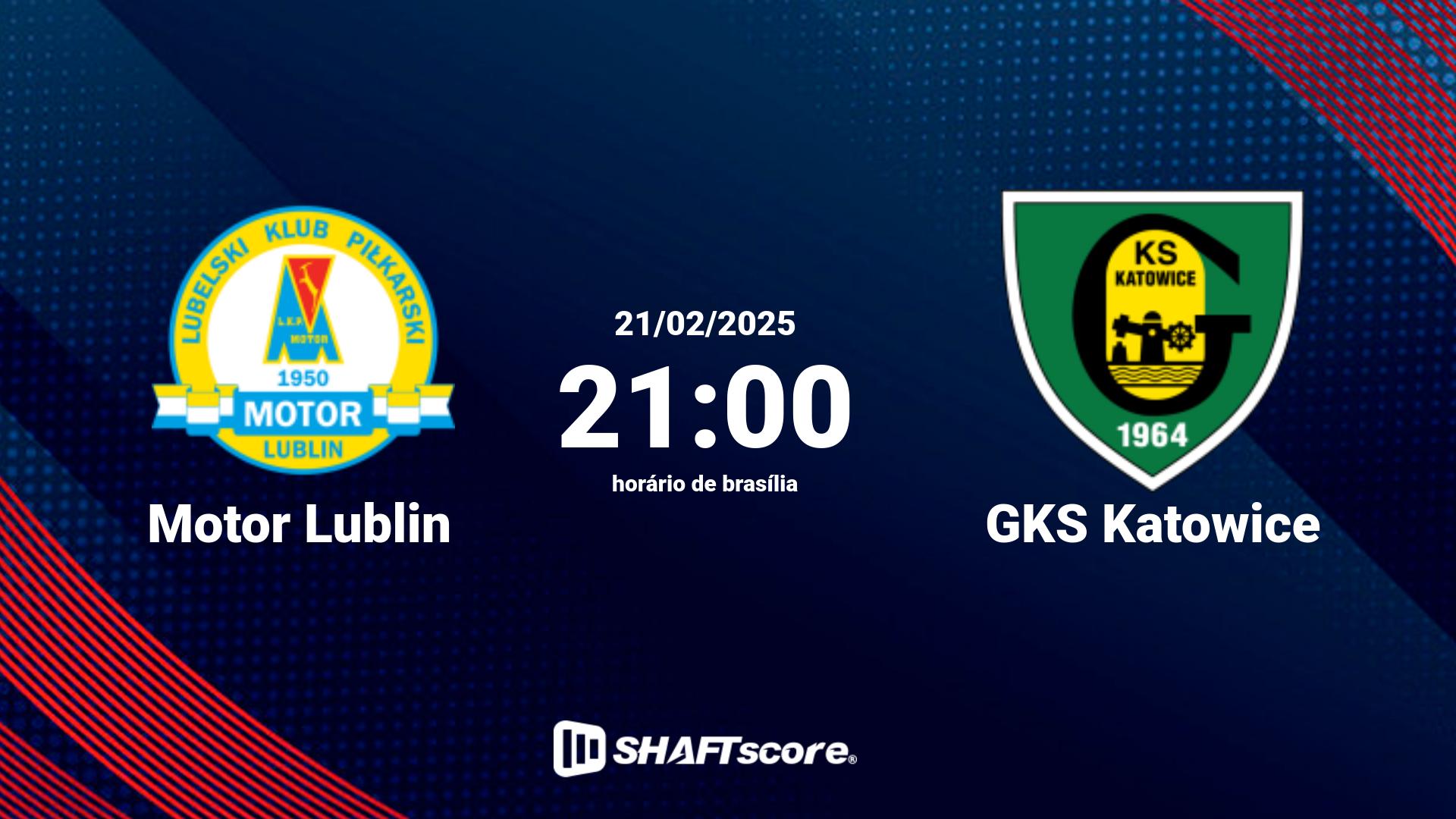 Estatísticas do jogo Motor Lublin vs GKS Katowice 21.02 21:00