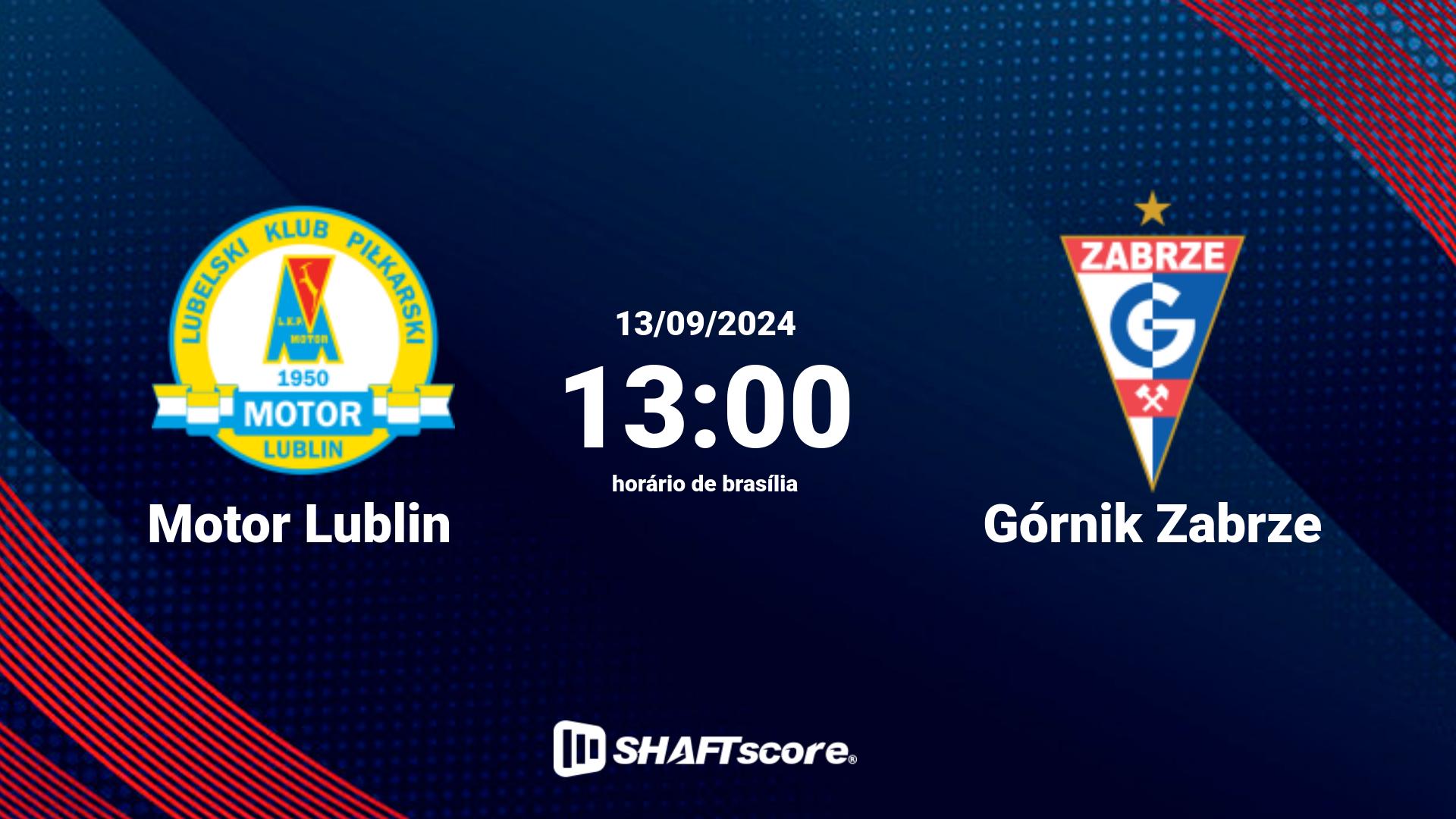 Estatísticas do jogo Motor Lublin vs Górnik Zabrze 13.09 13:00