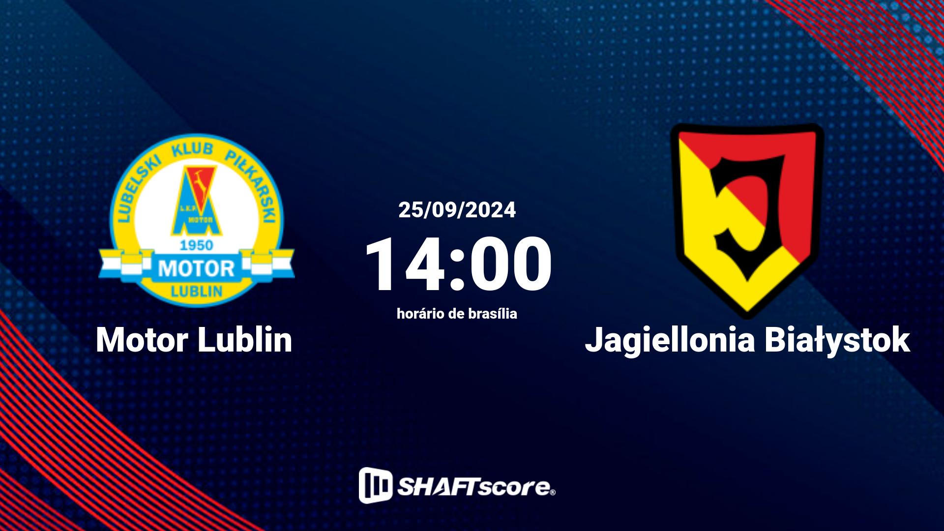 Estatísticas do jogo Motor Lublin vs Jagiellonia Białystok 25.09 14:00