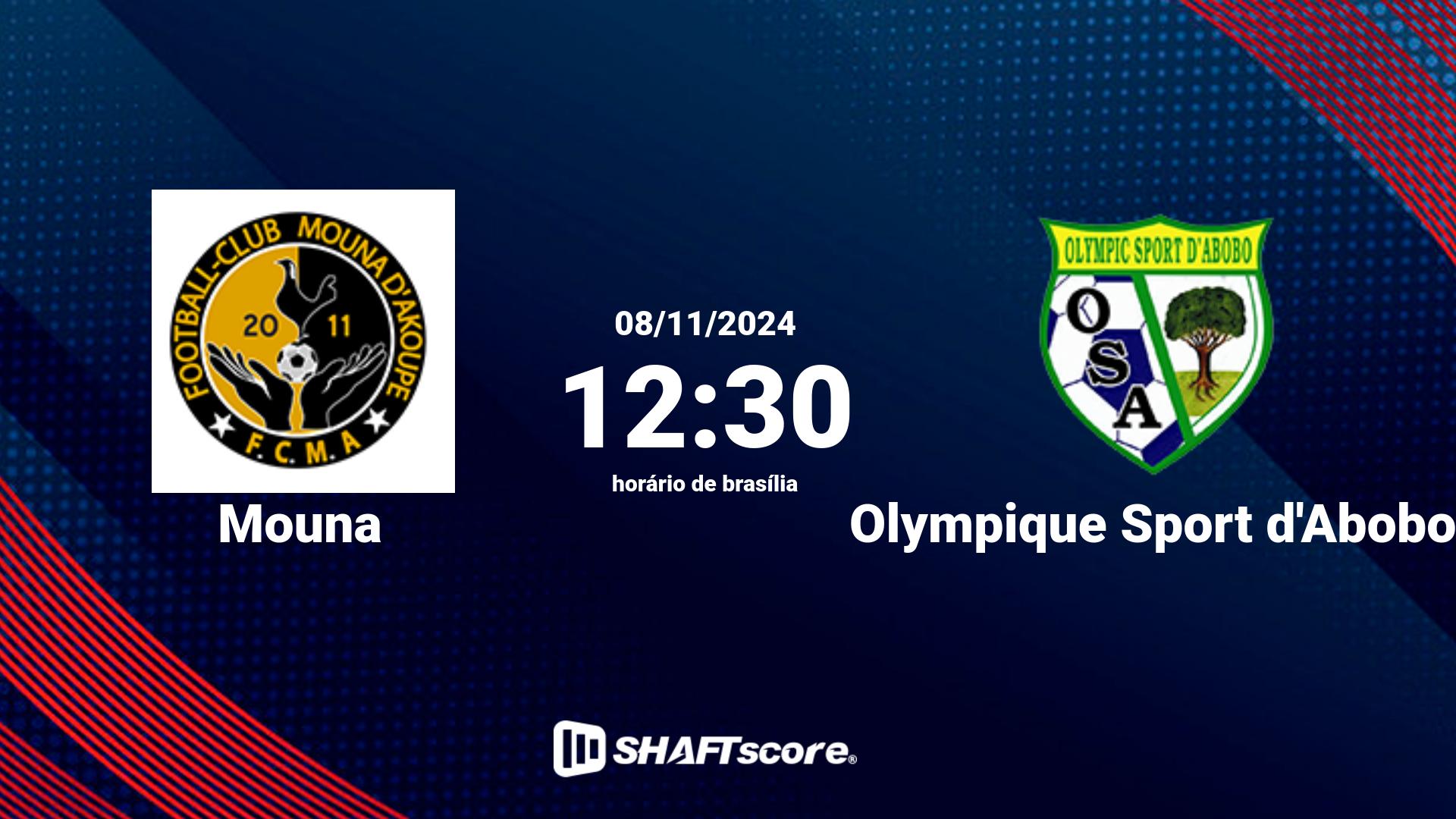 Estatísticas do jogo Mouna vs Olympique Sport d'Abobo 08.11 12:30