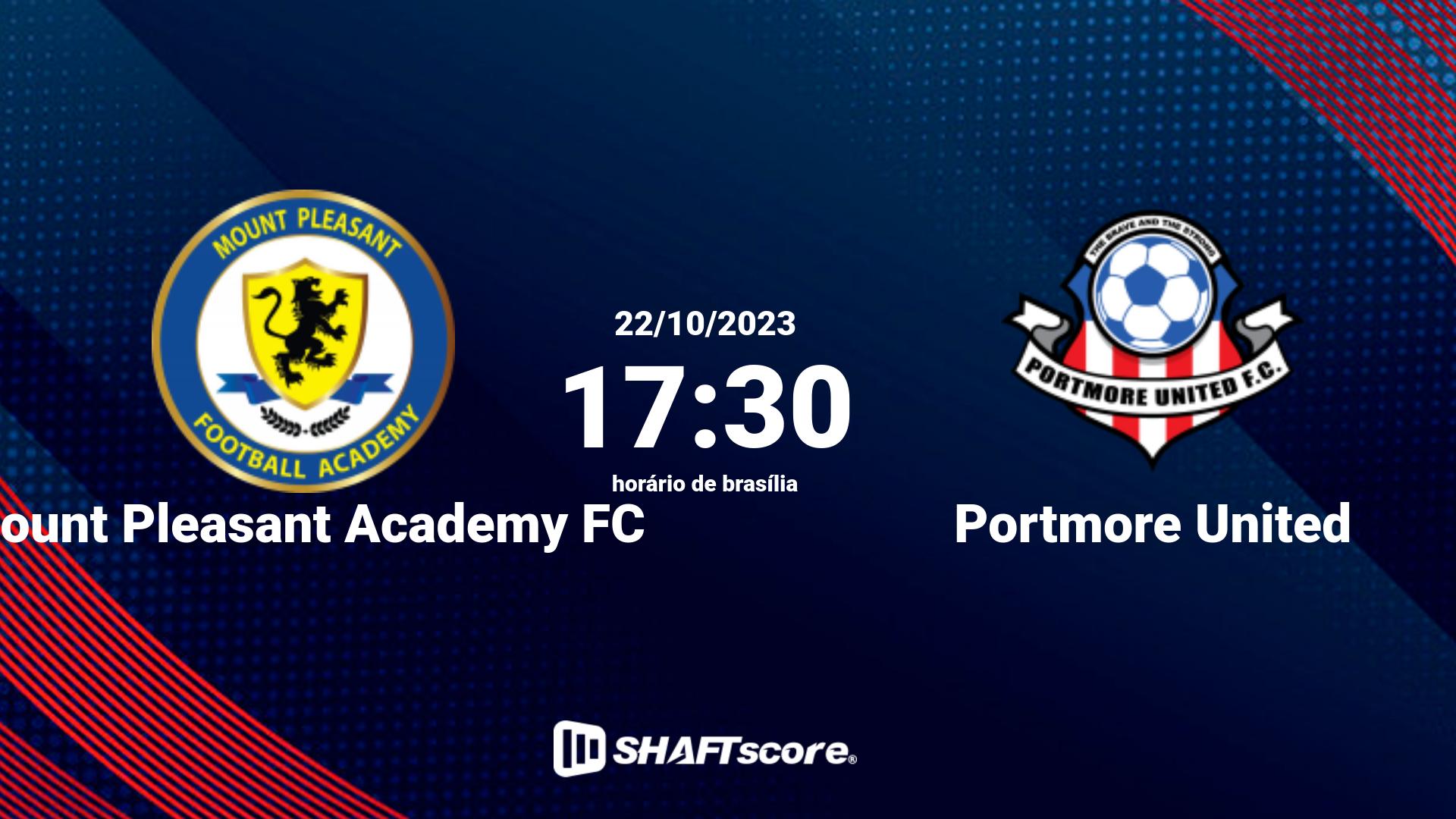 Estatísticas do jogo Mount Pleasant Academy FC vs Portmore United 22.10 17:30