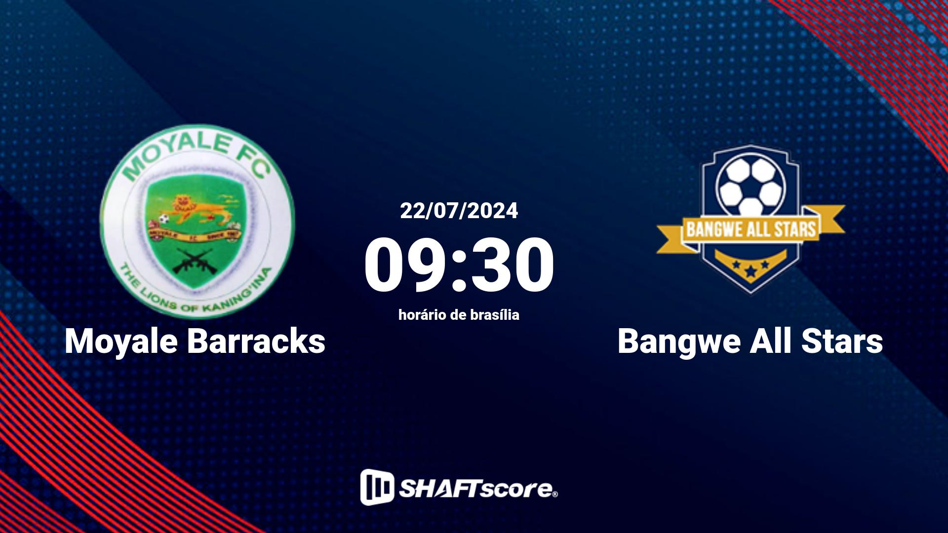Estatísticas do jogo Moyale Barracks vs Bangwe All Stars 22.07 09:30