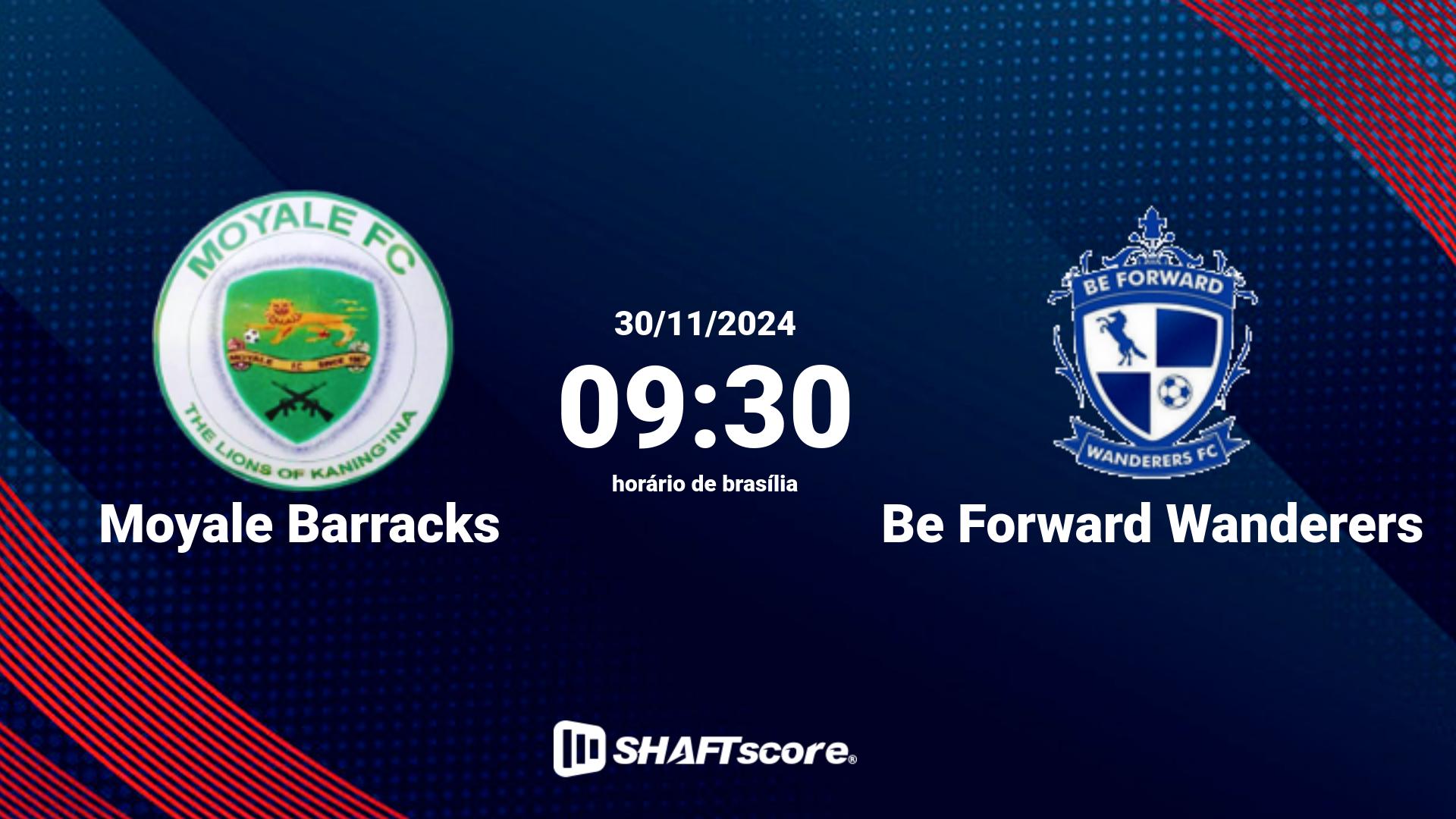 Estatísticas do jogo Moyale Barracks vs Be Forward Wanderers 30.11 09:30