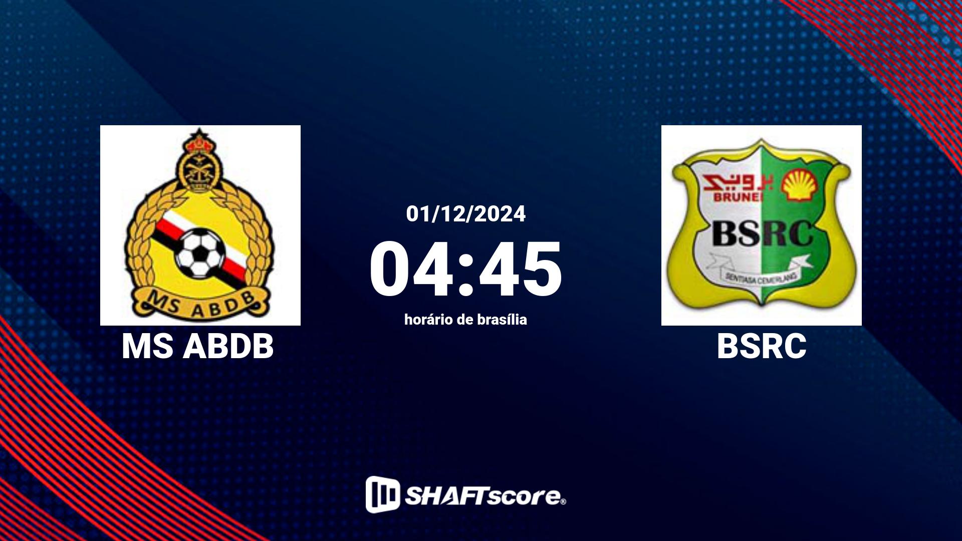 Estatísticas do jogo MS ABDB vs BSRC 01.12 04:45