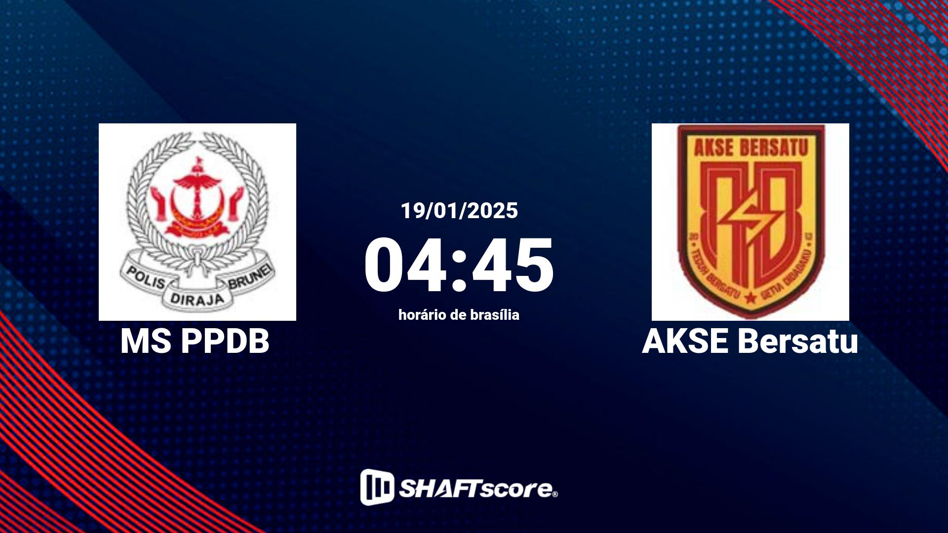 Estatísticas do jogo MS PPDB vs AKSE Bersatu 19.01 04:45