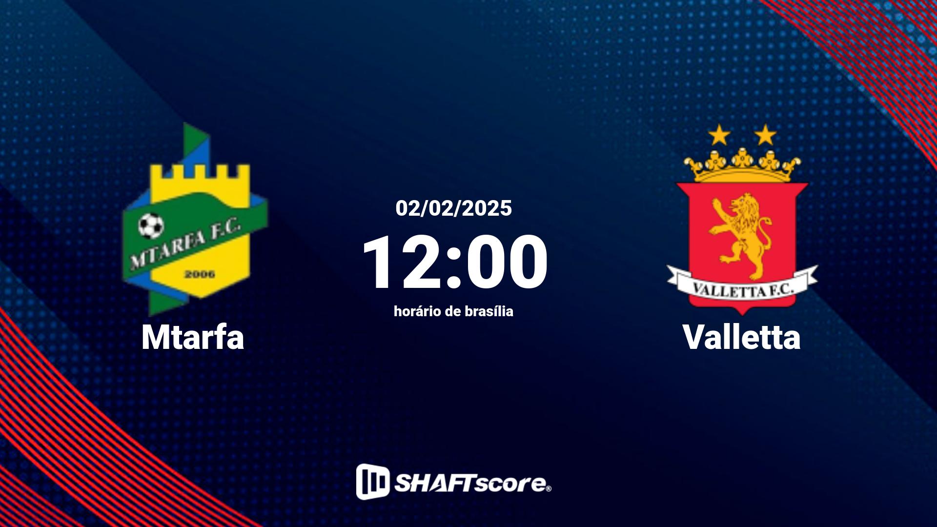 Estatísticas do jogo Mtarfa vs Valletta 02.02 12:00