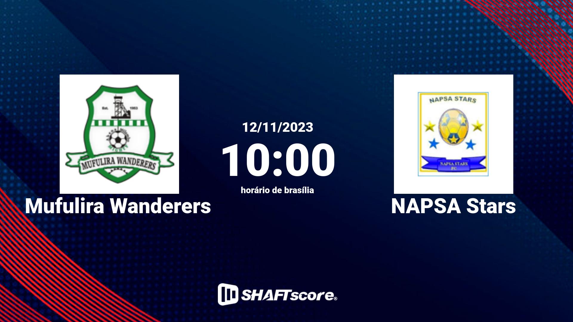 Estatísticas do jogo Mufulira Wanderers vs NAPSA Stars 12.11 10:00