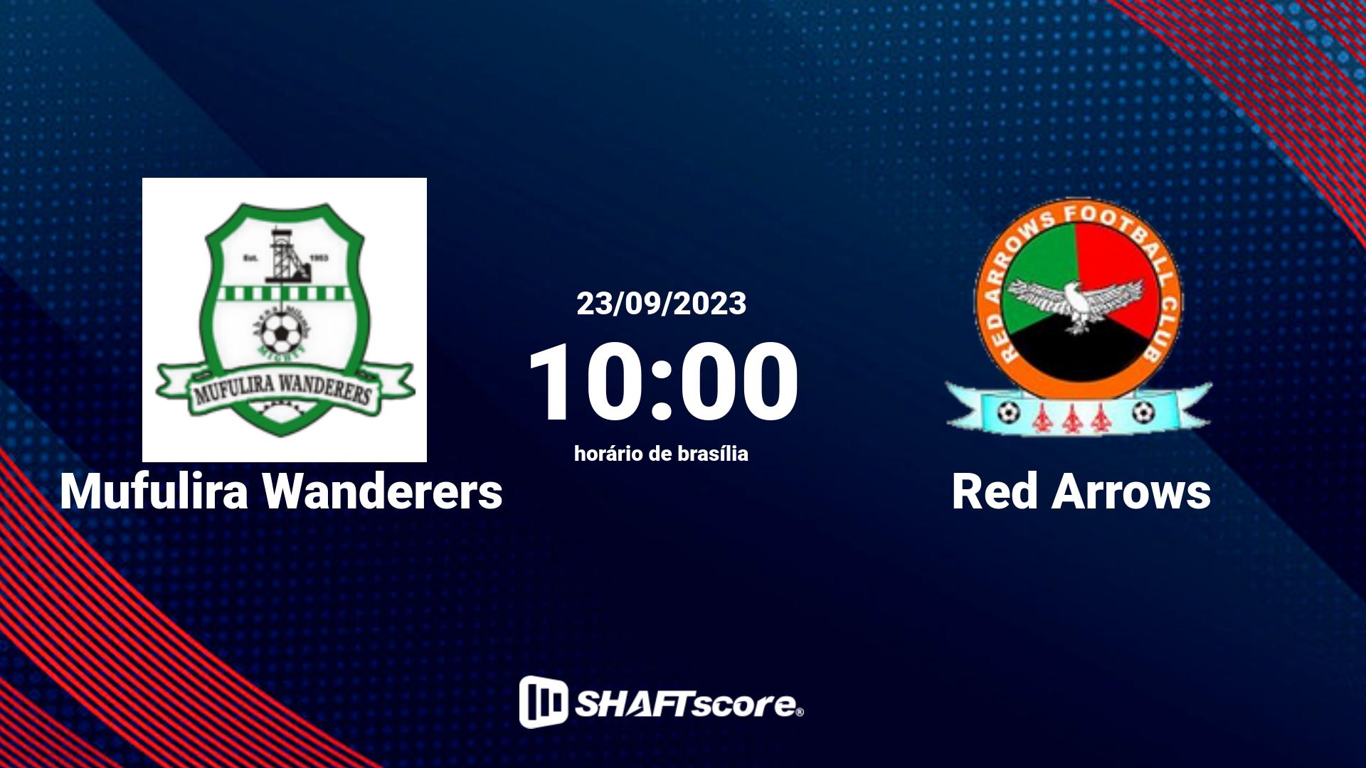 Estatísticas do jogo Mufulira Wanderers vs Red Arrows 23.09 10:00