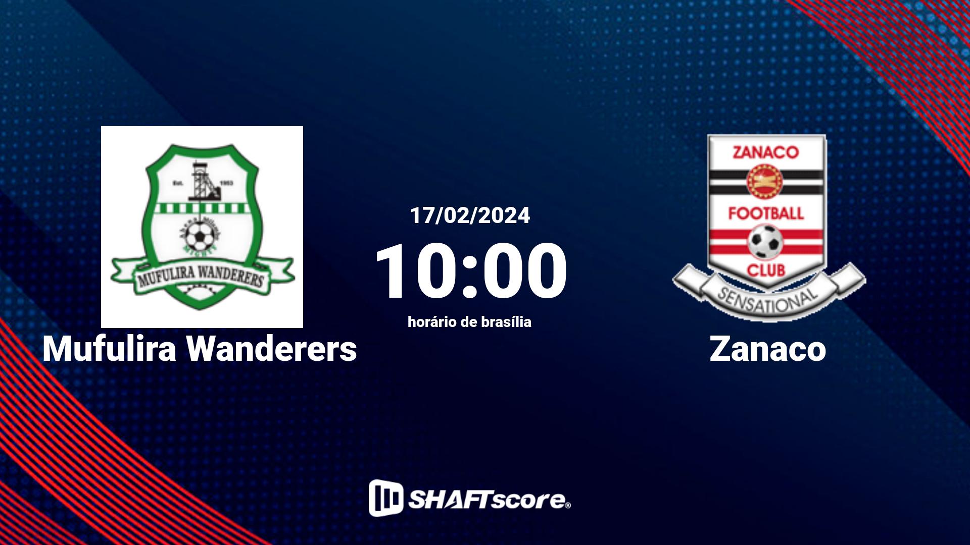 Estatísticas do jogo Mufulira Wanderers vs Zanaco 17.02 10:00