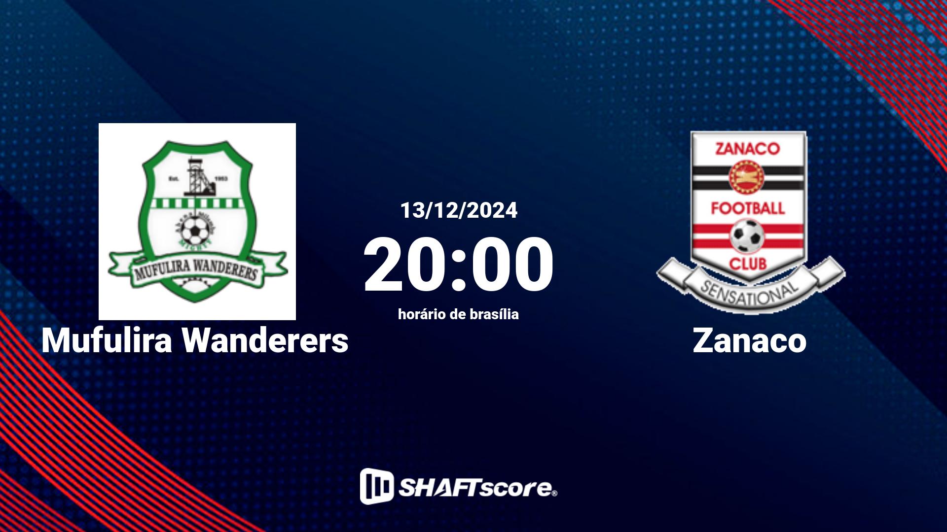 Estatísticas do jogo Mufulira Wanderers vs Zanaco 13.12 20:00