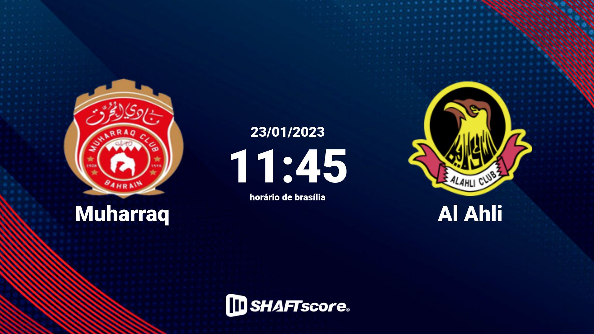 Estatísticas do jogo Muharraq vs Al Ahli 23.01 11:45