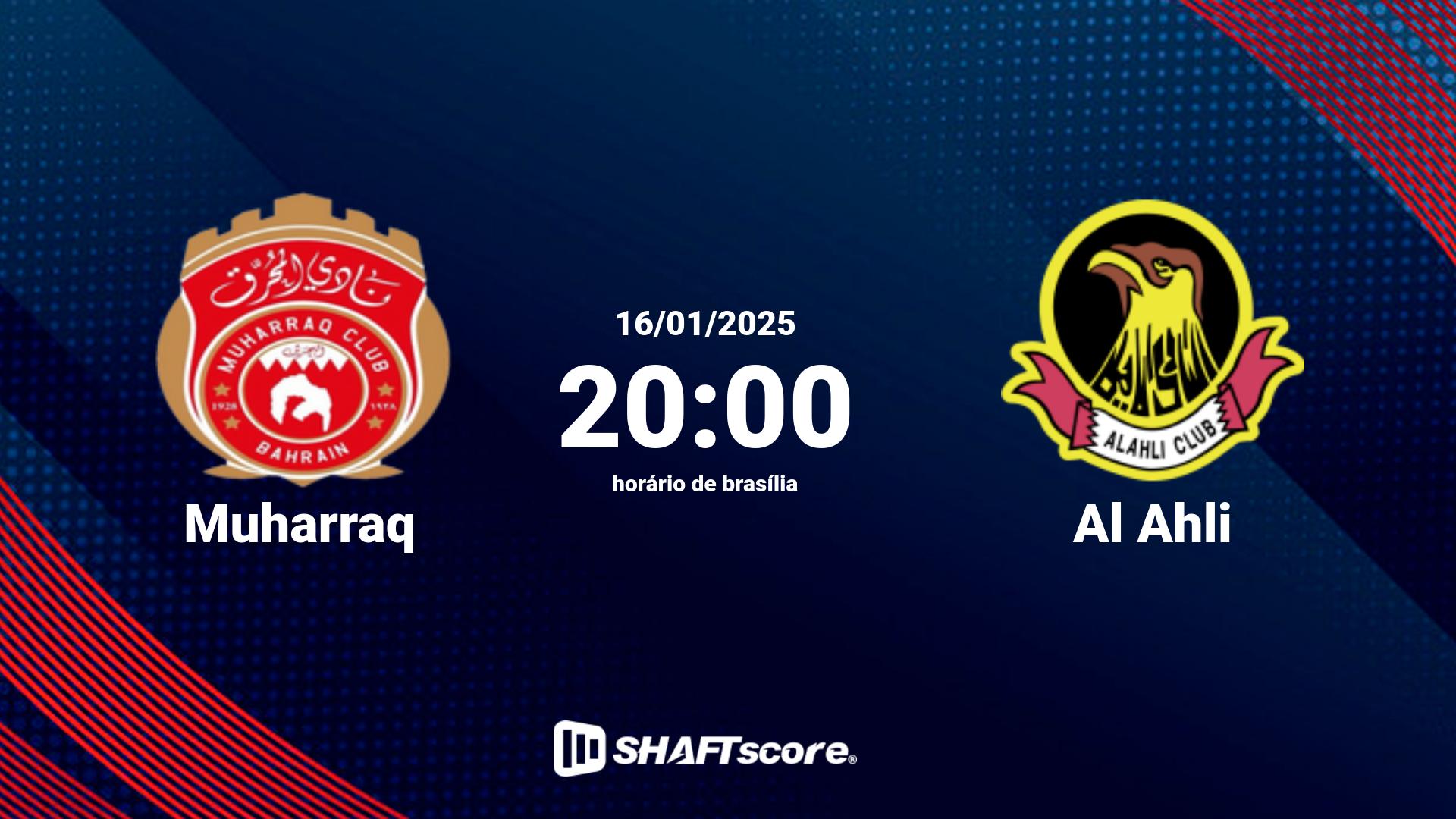 Estatísticas do jogo Muharraq vs Al Ahli 16.01 20:00