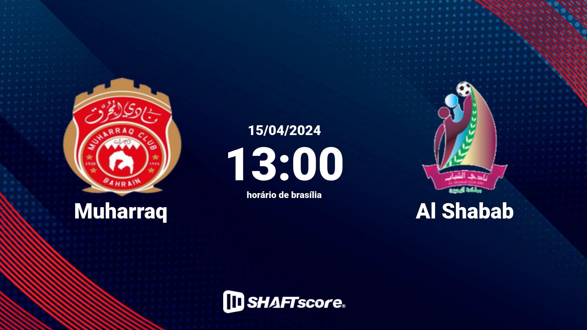 Estatísticas do jogo Muharraq vs Al Shabab 15.04 13:00