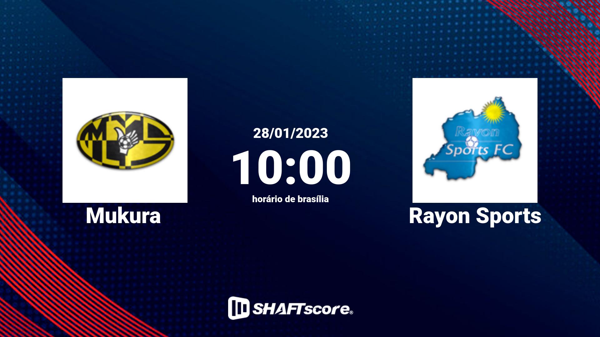 Estatísticas do jogo Mukura vs Rayon Sports 28.01 10:00