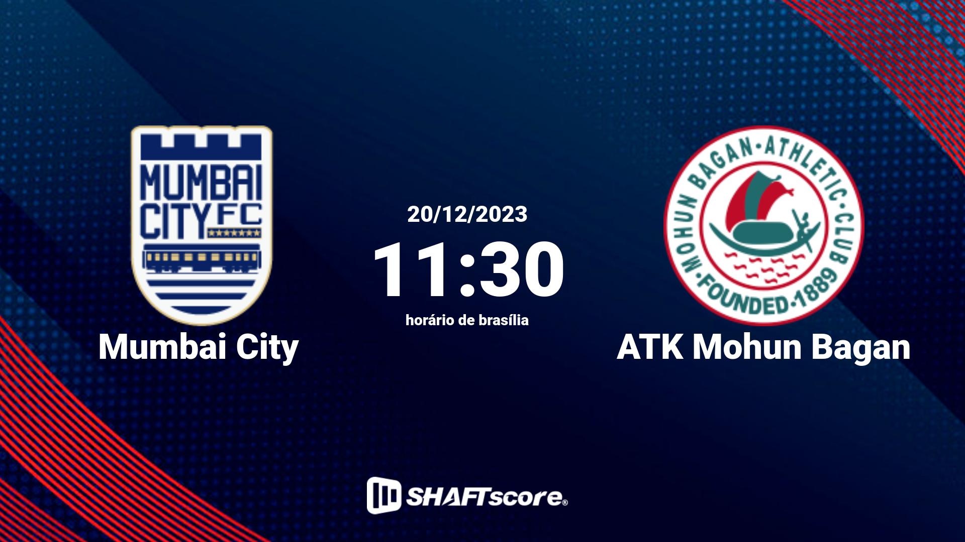 Estatísticas do jogo Mumbai City vs ATK Mohun Bagan 20.12 11:30