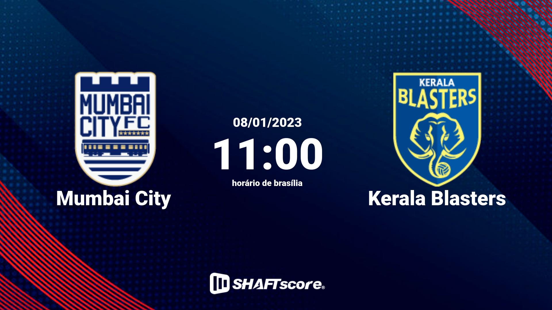 Estatísticas do jogo Mumbai City vs Kerala Blasters 08.01 11:00