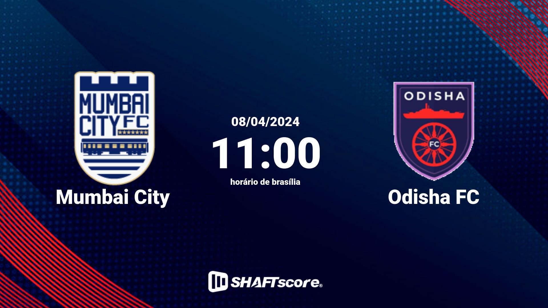 Estatísticas do jogo Mumbai City vs Odisha FC 08.04 11:00