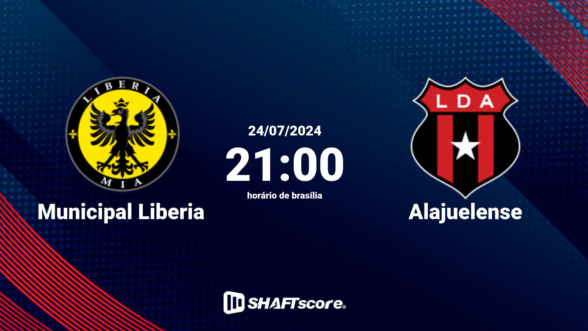 Estatísticas do jogo Municipal Liberia vs Alajuelense 24.07 21:00