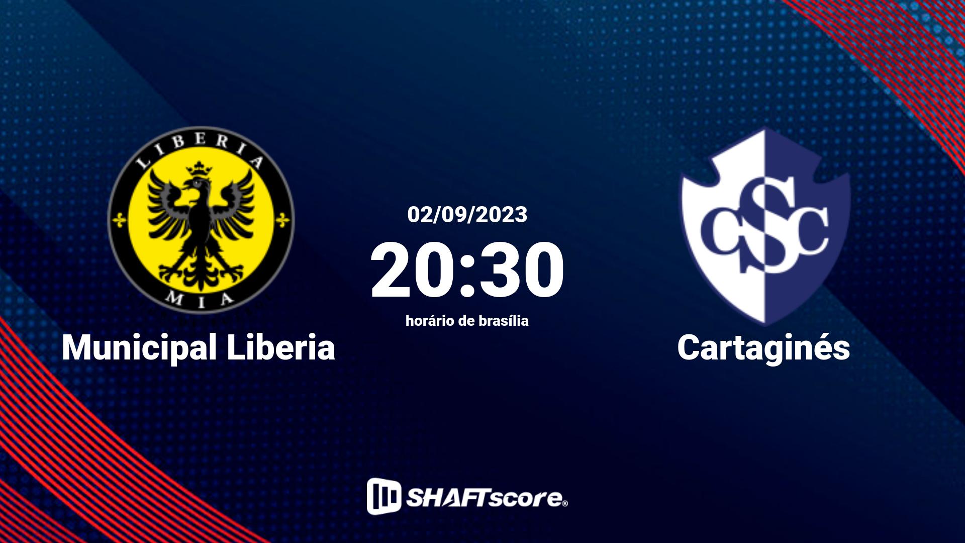 Estatísticas do jogo Municipal Liberia vs Cartaginés 02.09 20:30